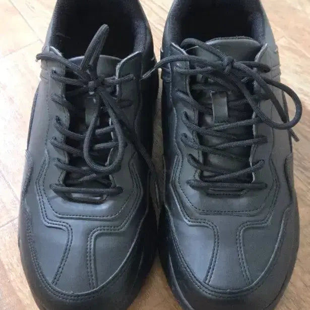 [BUNJANG] Easywear Black Chunky Sneakers 10cm Height Increasing / 이지웨얼 블랙 어글리 키높이 스니커즈