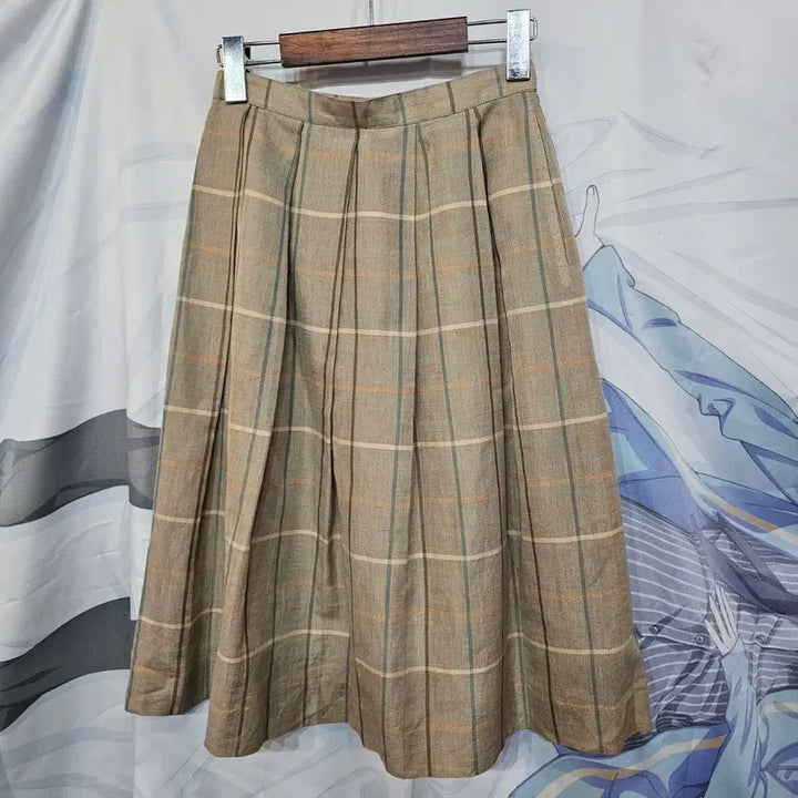 [BUNJANG] Burberry Linen Midi Skirt / 버버리 체크 린넨  스커트