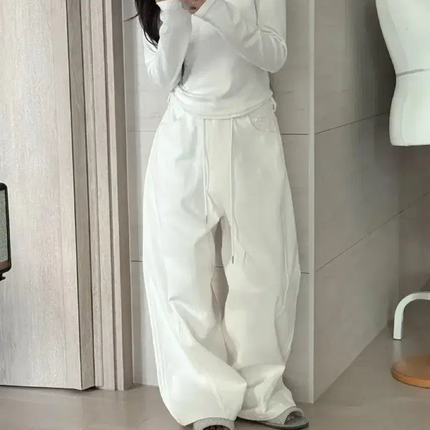 [BUNJANG] Unbranded Balloon Pants Ivory / 기모 벌룬팬츠 아이보리