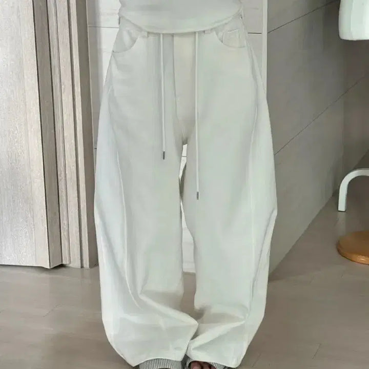 [BUNJANG] Unbranded Balloon Pants Ivory / 기모 벌룬팬츠 아이보리