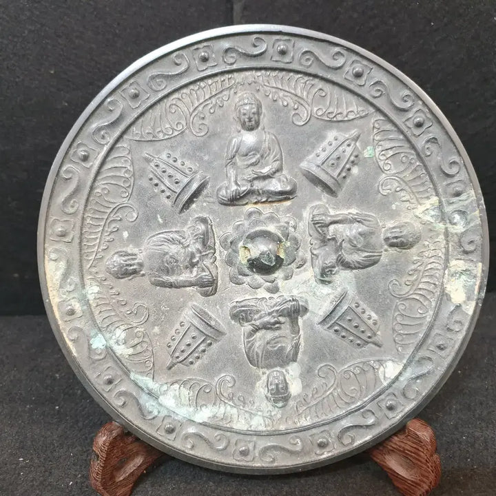[BUNJANG] Antique Chinese Tang Dynasty Bronze Mirror / (수원만물)당나라 시기 4존불 청동 거울