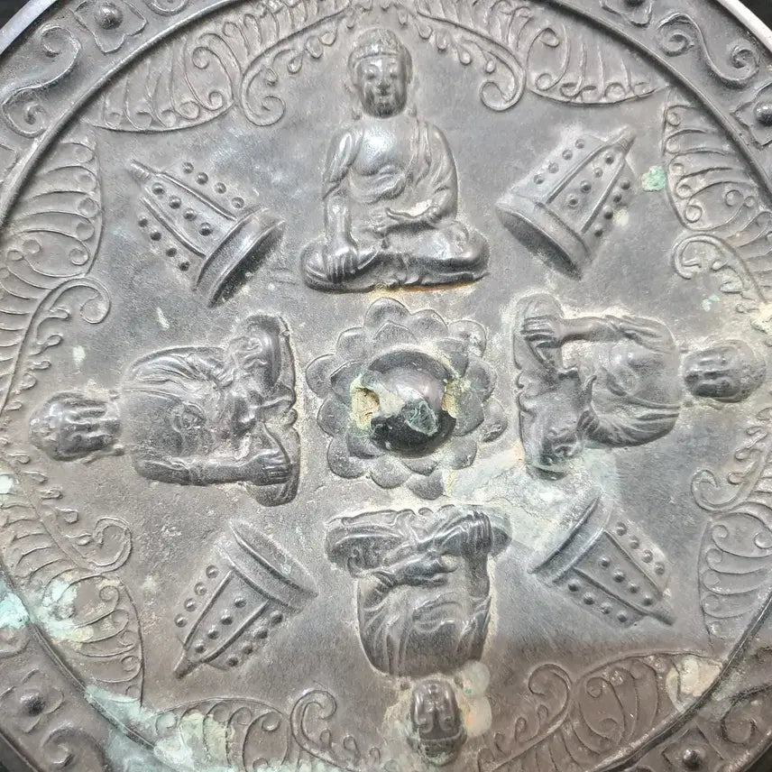 [BUNJANG] Antique Chinese Tang Dynasty Bronze Mirror / (수원만물)당나라 시기 4존불 청동 거울