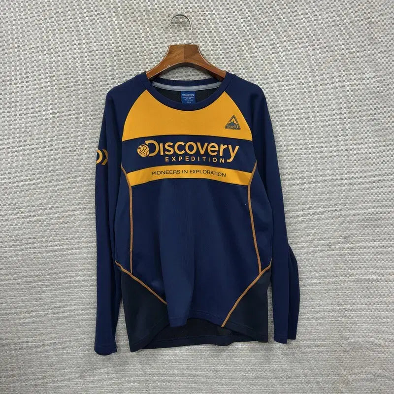 [BUNJANG] Discovery Casual Printed Logo Jersey Long Sleeve T-shirt / 디스커버리 캐주얼 프린팅로고 져지 긴팔티 95 A07777