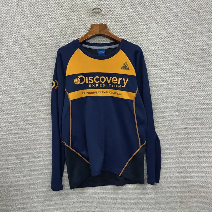 [BUNJANG] Discovery Casual Printed Logo Jersey Long Sleeve T-shirt / 디스커버리 캐주얼 프린팅로고 져지 긴팔티 95 A07777