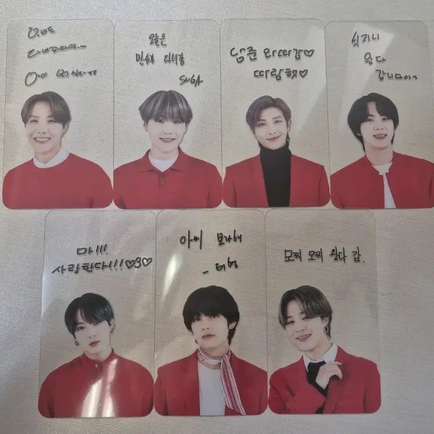 [BUNJANG] BTS Member Handwritten Message Photocard Bundle Set / BTS 방탄소년단 멤버 친필 메세지 포토카드 세트 일괄