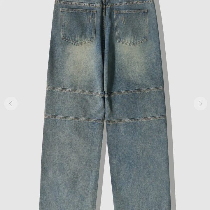 [BUNJANG] Dimitri Black Faded Wash Biker Denim Pants Indigo / 새) 디미트리블랙 페이드 워싱 바이커 데님 팬츠 인디고 34, 36인치