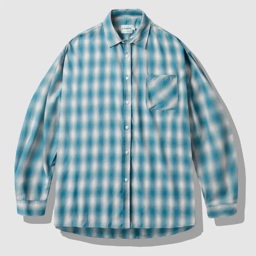 [BUNJANG] Dimitri Black Long Sleeve Check Shirt Teal L, XL / 새) 디미트리블랙 긴팔 체크 셔츠 청록 L, XL 미개봉 새상품