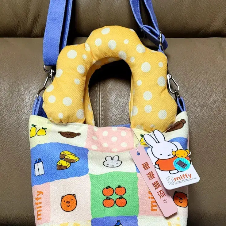 [SOLD OUT] 미피 캐릭터 패턴 토트백+크록스키링/햄버거 키링(새상품)