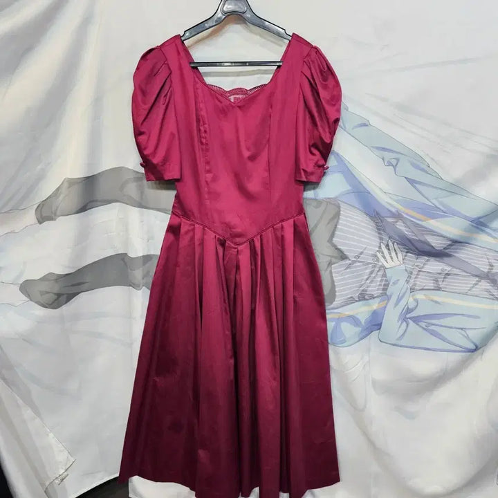 [BUNJANG] Laura Ashley Burgundy Puff Sleeve Dress / 로라애슐리  버건디 퍼프  원피스