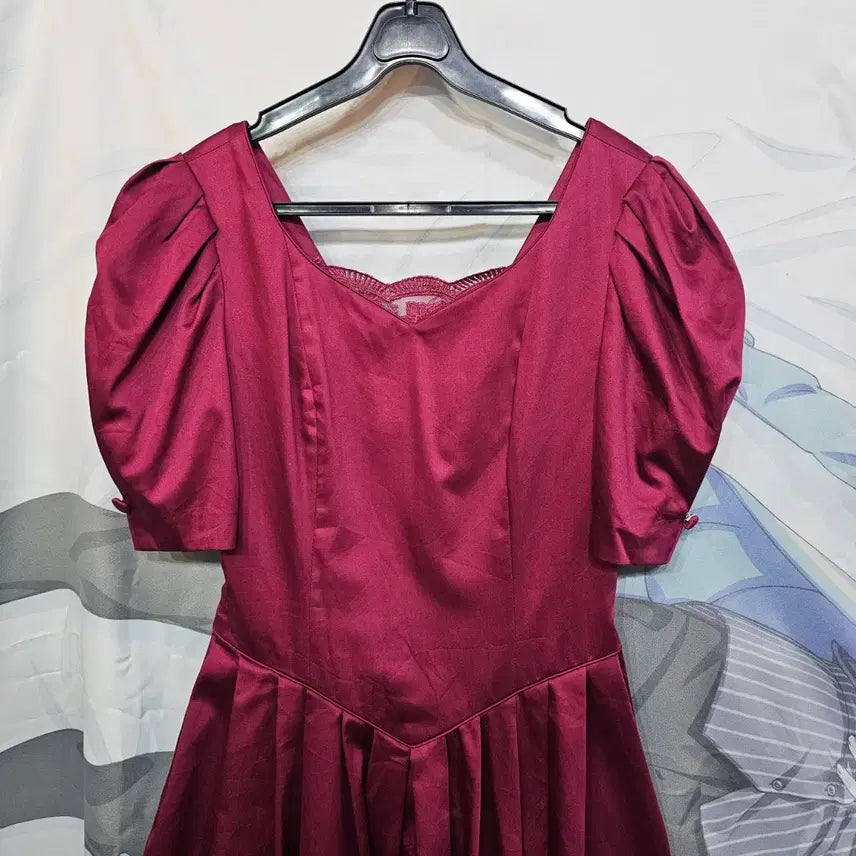 [BUNJANG] Laura Ashley Burgundy Puff Sleeve Dress / 로라애슐리  버건디 퍼프  원피스