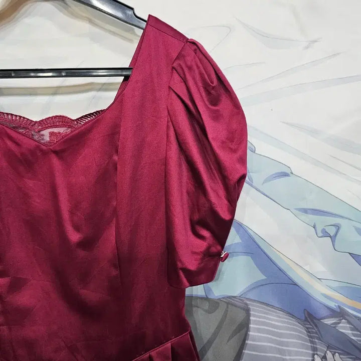 [BUNJANG] Laura Ashley Burgundy Puff Sleeve Dress / 로라애슐리  버건디 퍼프  원피스