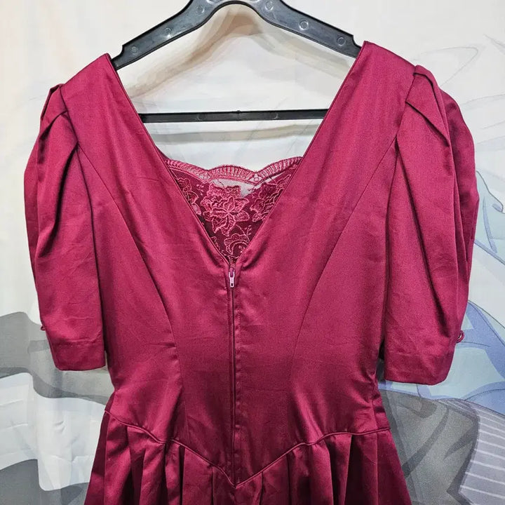 [BUNJANG] Laura Ashley Burgundy Puff Sleeve Dress / 로라애슐리  버건디 퍼프  원피스