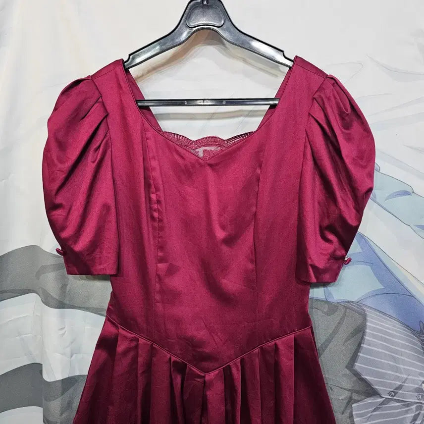 [BUNJANG] Laura Ashley Burgundy Puff Sleeve Dress / 로라애슐리  버건디 퍼프  원피스