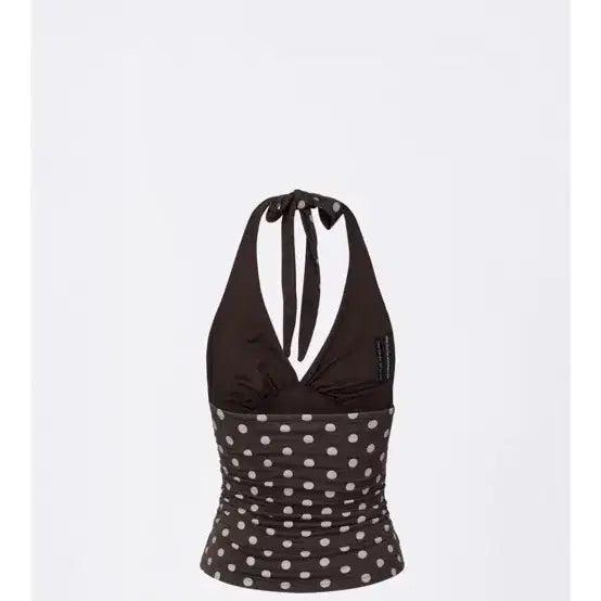 [BUNJANG] Sculptor Brown Dot Halter Neck Top / 스컬프터 브라운 도트 홀터넥 탑