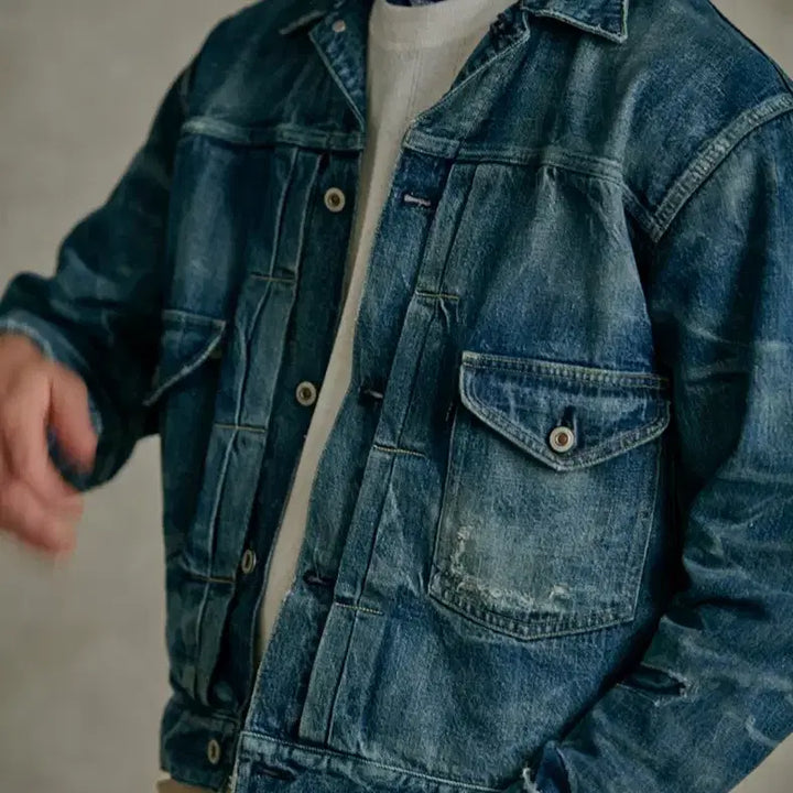 [BUNJANG] Old Joe Scarface Denim Jacket / 올드조 old joe스카페이스 데님자켓(40)약105