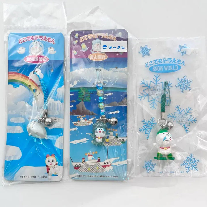 [SOLD OUT] [일본정품] 고전 도라에몽 겨울 오징어 물개 보드 스트랩 키링 지역한정