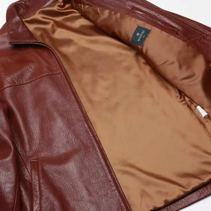 [BUNJANG] Maestro Vintage Brown Lambskin Jacket / [XL] 마에스트로 빈티지 브라운 램스킨 자켓