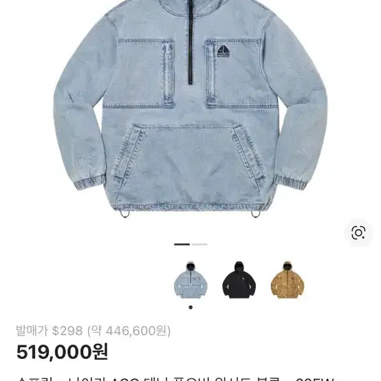 [SOLD OUT] 슈프림 나이키 ACG 데님 아노락 L