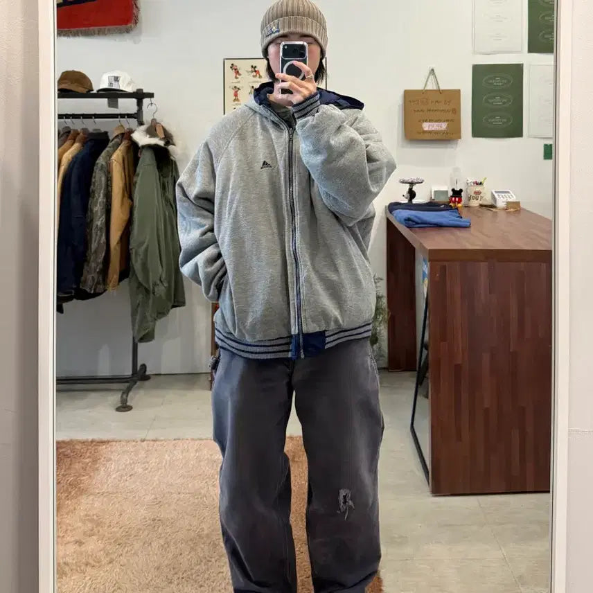 [BUNJANG] Adidas Old School Spell-Out Reversible Jacket / 90s Adidas 아디다스 올드스쿨 스펠아웃 리버서블 자켓