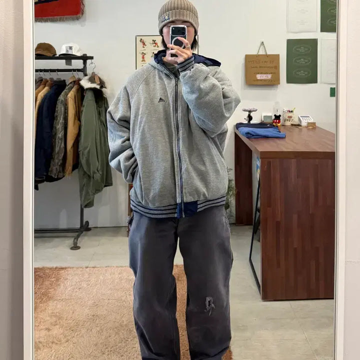 [BUNJANG] Adidas Old School Spell-Out Reversible Jacket / 90s Adidas 아디다스 올드스쿨 스펠아웃 리버서블 자켓