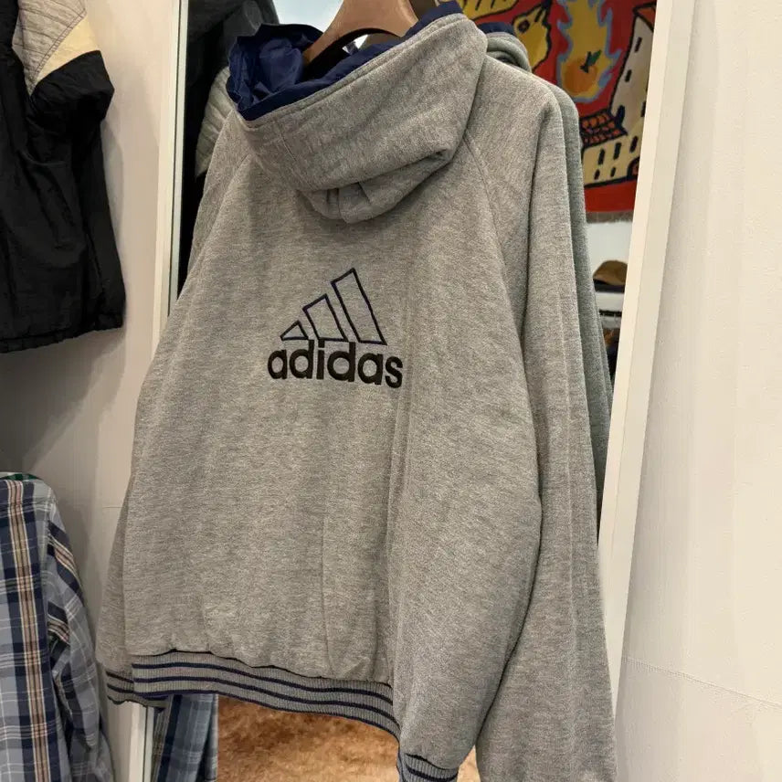 [BUNJANG] Adidas Old School Spell-Out Reversible Jacket / 90s Adidas 아디다스 올드스쿨 스펠아웃 리버서블 자켓