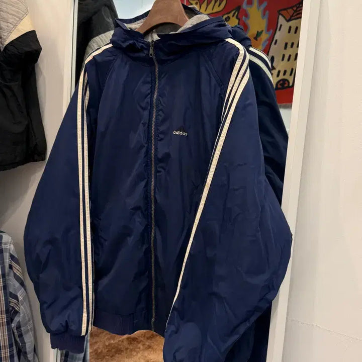 [BUNJANG] Adidas Old School Spell-Out Reversible Jacket / 90s Adidas 아디다스 올드스쿨 스펠아웃 리버서블 자켓
