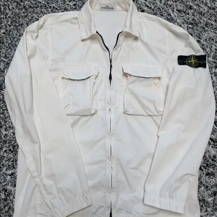 [BUNJANG] Stone Island Windbreaker Jacket (L) / 스톤아일랜드 바람막이 롯백본점 한글택 정품!남자L사이즈100~105!