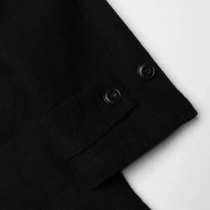 [BUNJANG] Uniqlo x Lemaire Minimal Black Wool Hooded Coat / [L] 유니클로 x 르메르 미니멀 블랙 울 후드코트