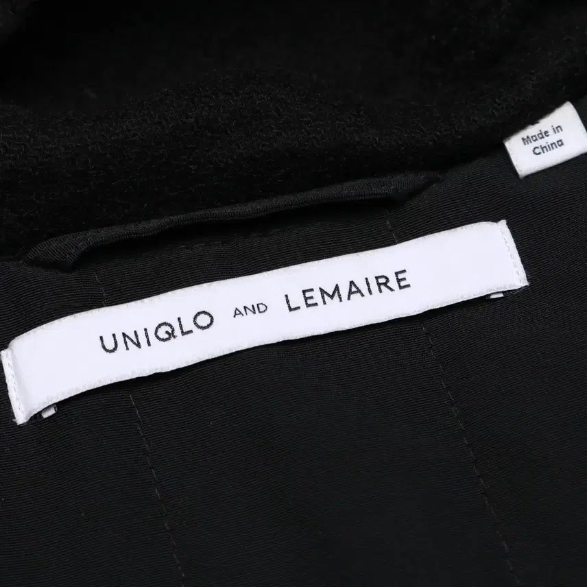 [BUNJANG] Uniqlo x Lemaire Minimal Black Wool Hooded Coat / [L] 유니클로 x 르메르 미니멀 블랙 울 후드코트