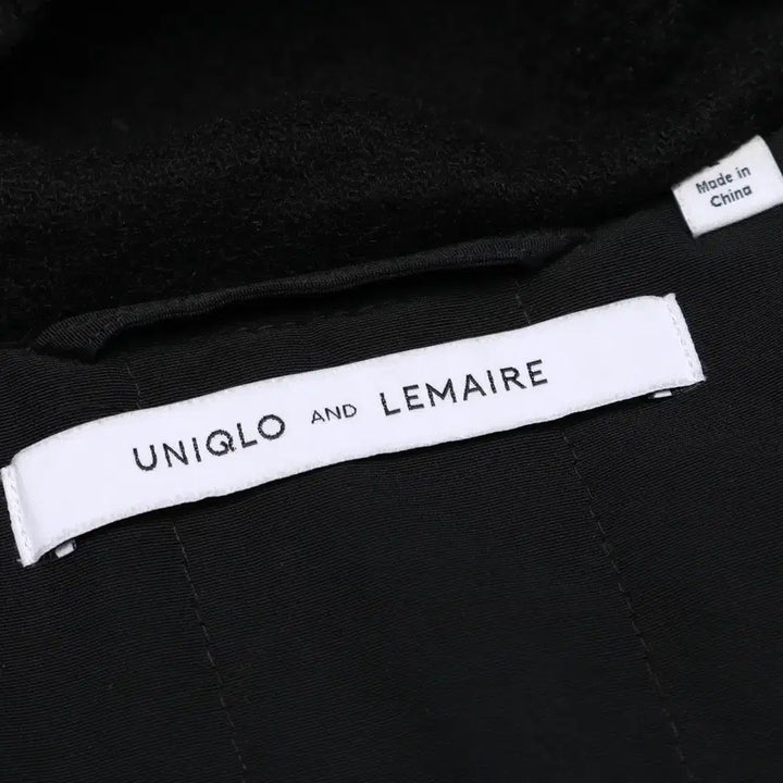[BUNJANG] Uniqlo x Lemaire Minimal Black Wool Hooded Coat / [L] 유니클로 x 르메르 미니멀 블랙 울 후드코트