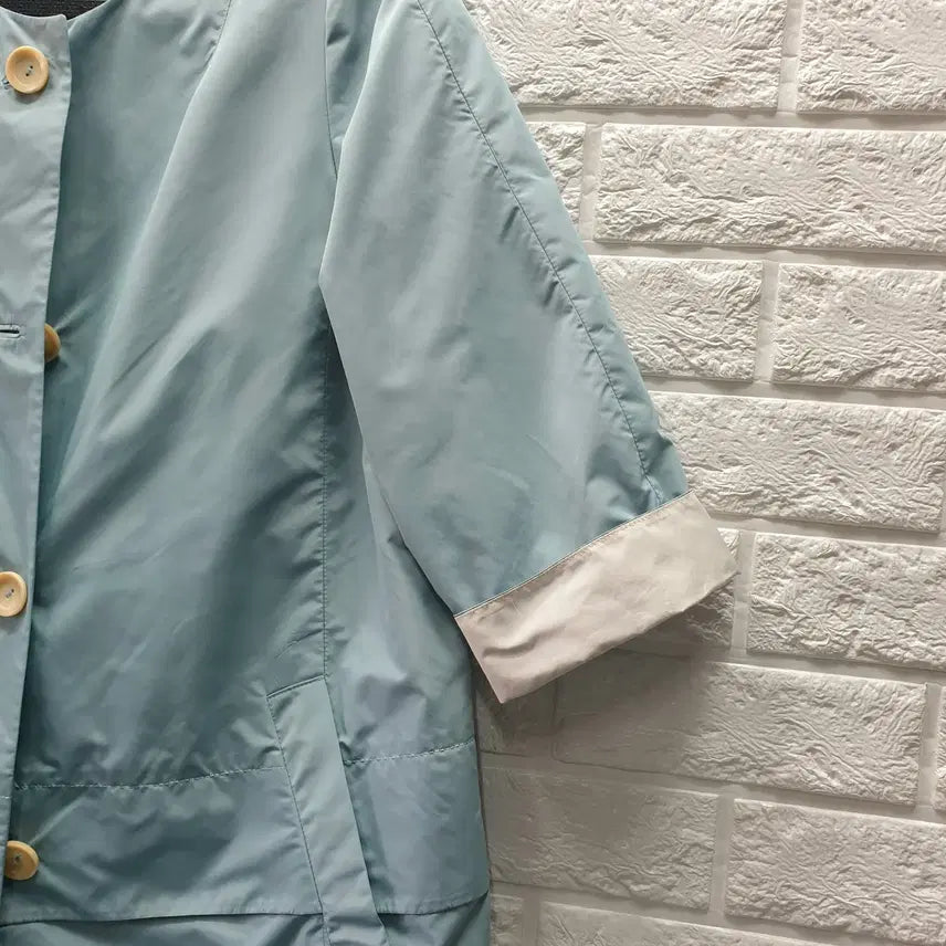 [BUNJANG] Demian No Collar 7-Part Sleeve Coat / [55]데미안 노카라 7부소매 코트