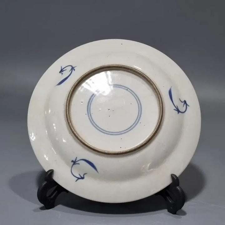 [BUNJANG] Qing Dynasty Blue and White Porcelain Plate / 청대 청화박고문반. 지름20.7고2.7