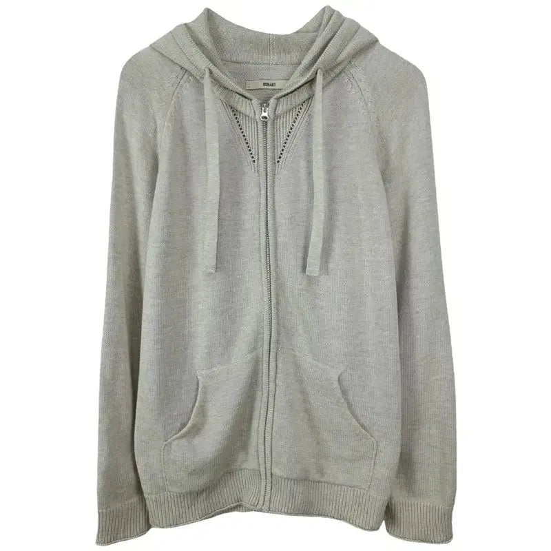 [BUNJANG] Nohant Knit Hoodie Zip-up Beige / 노앙 니트 후드 집업 베이지 M19470