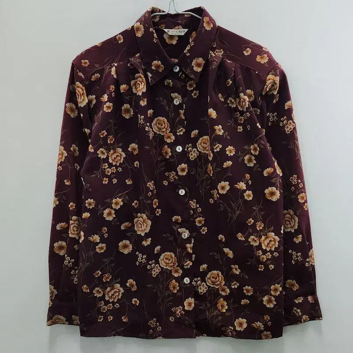 [BUNJANG] Vintage Cottage Avant-Garde Floral Blouse / 빈티지 코티지 아방가르드 플라워 와인브라운 블라우스