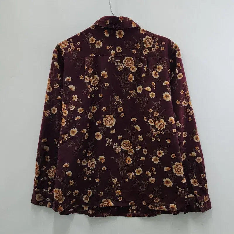 [BUNJANG] Vintage Cottage Avant-Garde Floral Blouse / 빈티지 코티지 아방가르드 플라워 와인브라운 블라우스