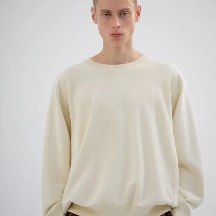 [BUNJANG] Auralee Smooth Soft Sweatshirt - Ivory / 오라리 스무스 소프트 스웻