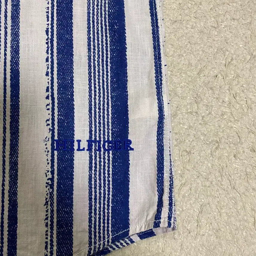 [BUNJANG] Tommy Hilfiger Striped Short Sleeve Shirt L / 타미힐피거 스트라이프 반팔 셔츠 L