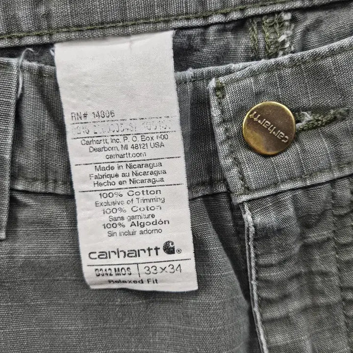 [BUNJANG] Carhartt Ripstop Cargo Pocket Work Pants (33X34) / 칼하트 립스탑 카고 포켓 워크 팬츠 ( 33X34 ) / 11563