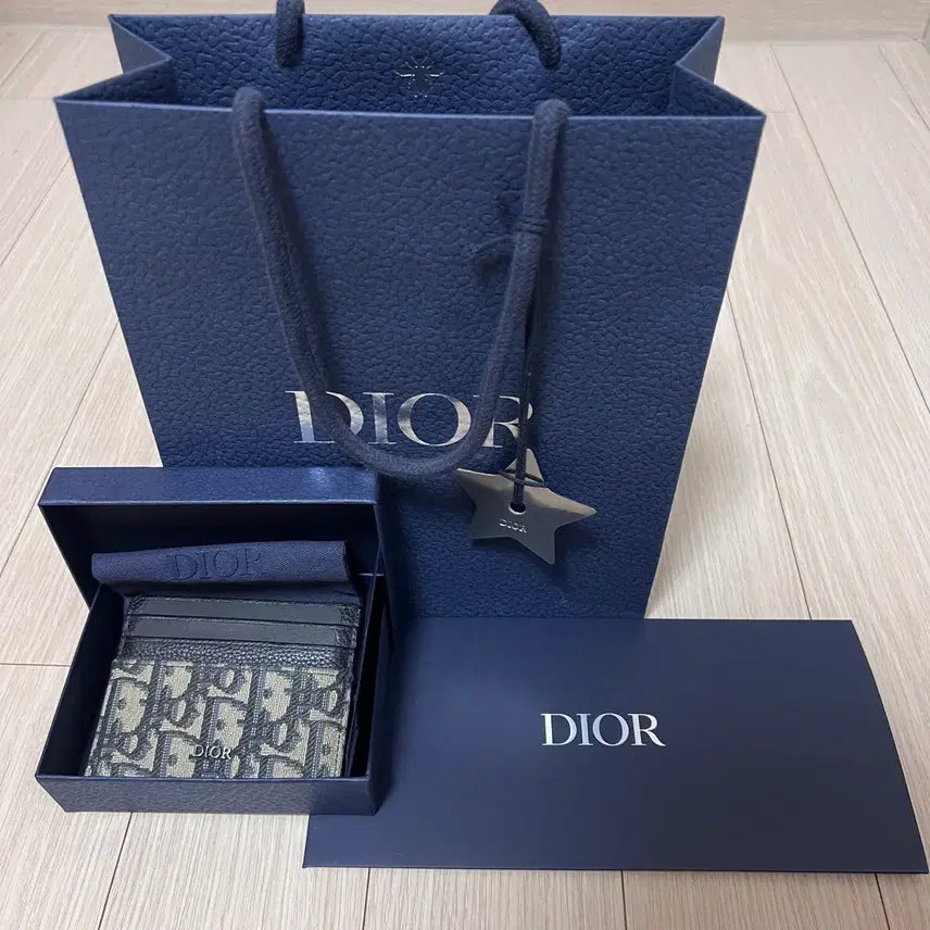 [BUNJANG] Dior Card Holder Beige &amp; Black Oblique Jacquard / 디올 카드 홀더 베이지 &amp; 블랙 디올 오블리크 자카드