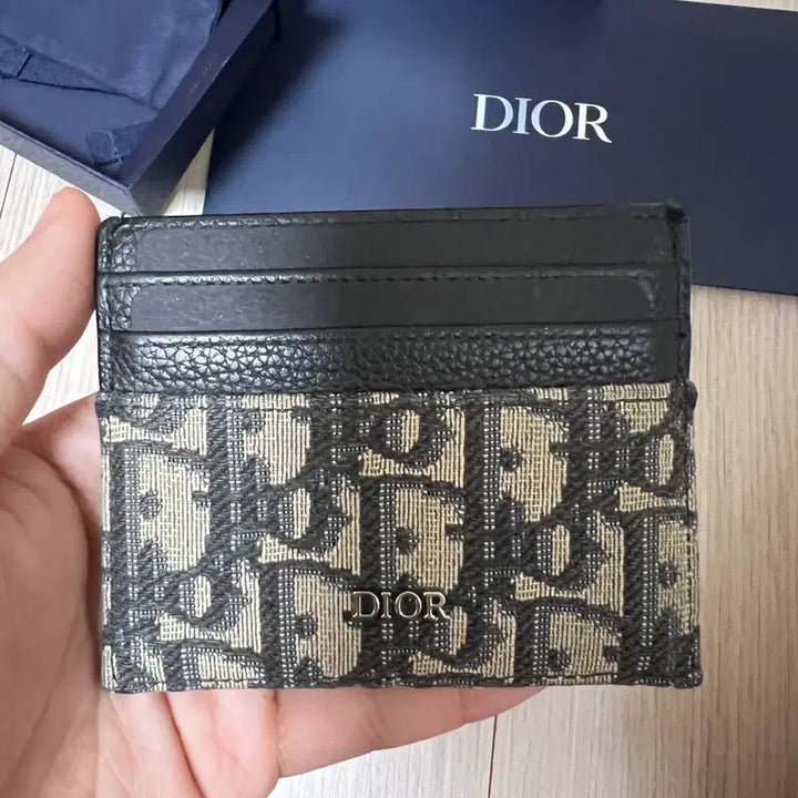 [BUNJANG] Dior Card Holder Beige &amp; Black Oblique Jacquard / 디올 카드 홀더 베이지 &amp; 블랙 디올 오블리크 자카드