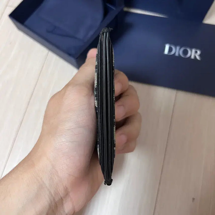[BUNJANG] Dior Card Holder Beige &amp; Black Oblique Jacquard / 디올 카드 홀더 베이지 &amp; 블랙 디올 오블리크 자카드