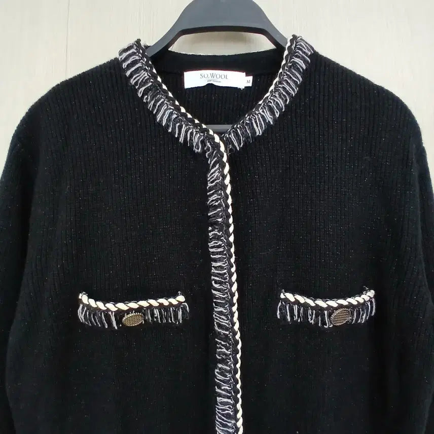 [BUNJANG] Soul Black Tweed Style Cardigan / SO.WOOL 블랙 트위드 스타일 가디건
