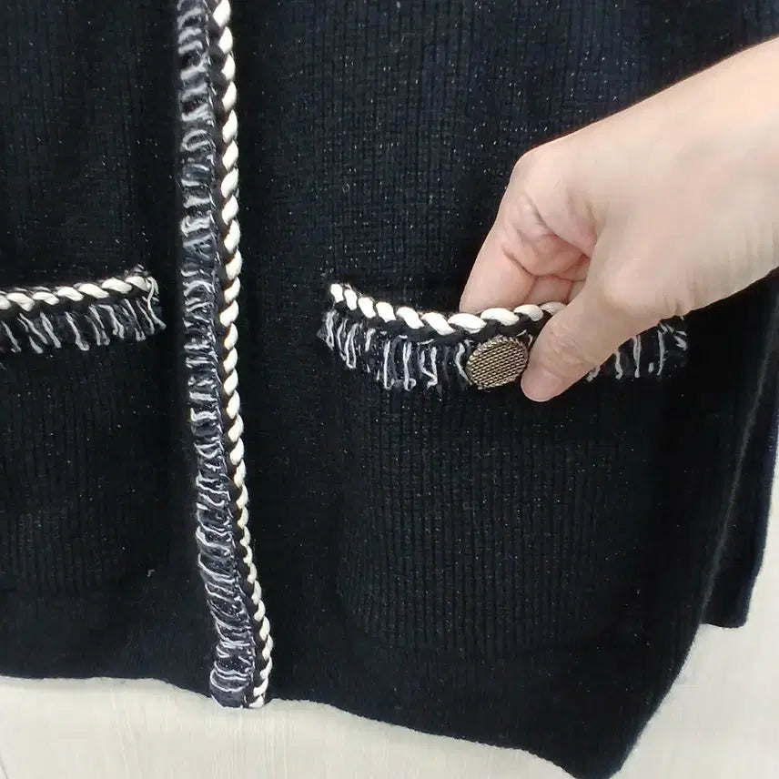 [BUNJANG] Soul Black Tweed Style Cardigan / SO.WOOL 블랙 트위드 스타일 가디건