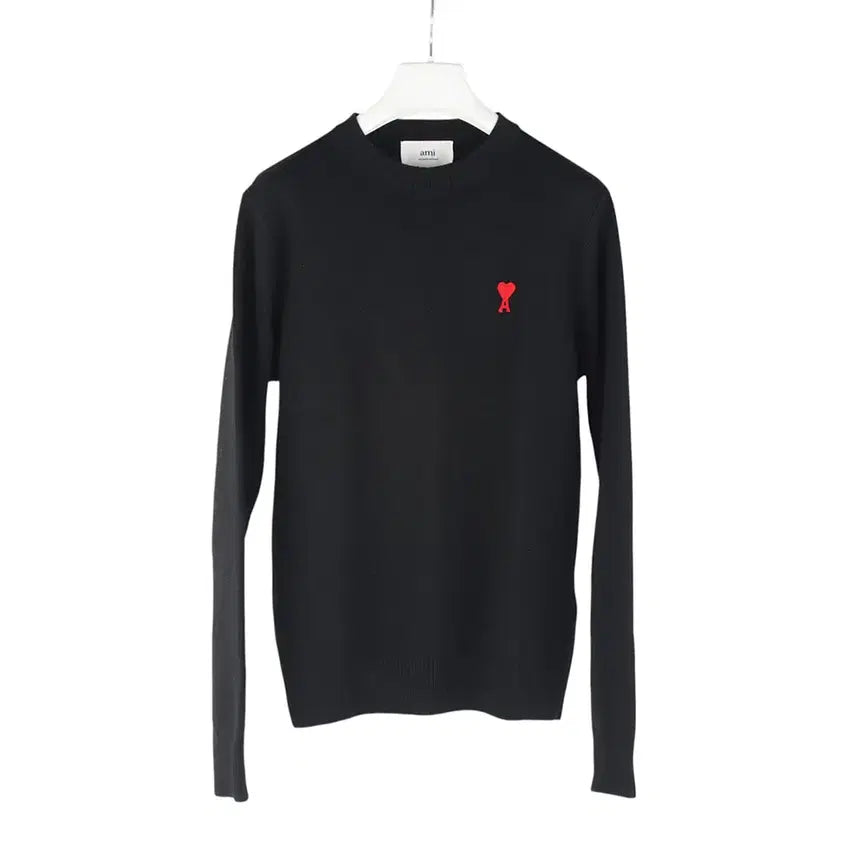 [BUNJANG] AMI BFFKS001 Heart Logo Knit Sweater / 아미 BFFKS001 풀오버 하트로고 니트 스웨터 XS 36814Y-1