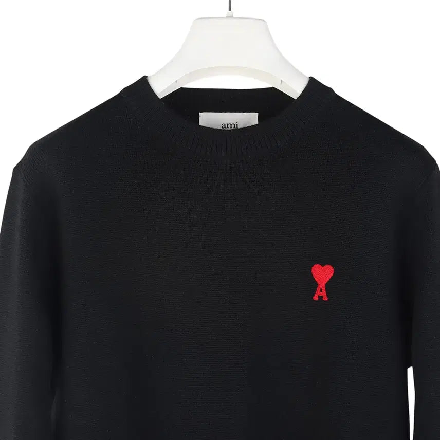 [BUNJANG] AMI BFFKS001 Heart Logo Knit Sweater / 아미 BFFKS001 풀오버 하트로고 니트 스웨터 XS 36814Y-1