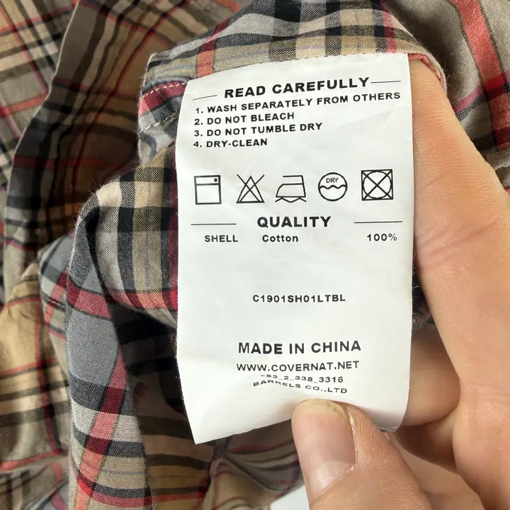 [BUNJANG] Covernat Checkered Shirt / L) 커버낫 체크 셔츠