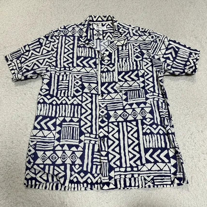 [BUNJANG] YSL Yves Saint Laurent Patterned Short Sleeve Shirt Men&