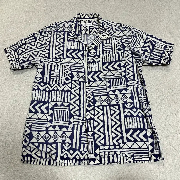 [BUNJANG] YSL Yves Saint Laurent Patterned Short Sleeve Shirt Men&