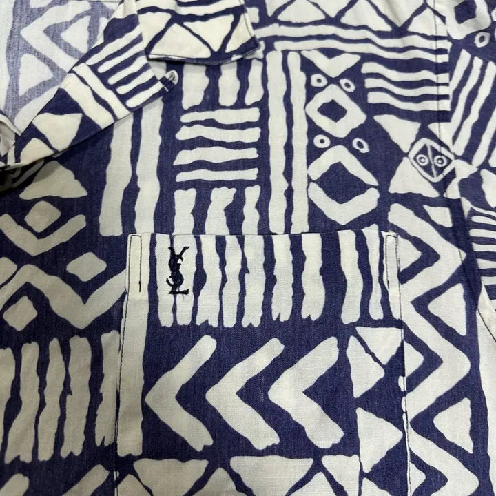[BUNJANG] YSL Yves Saint Laurent Patterned Short Sleeve Shirt Men&
