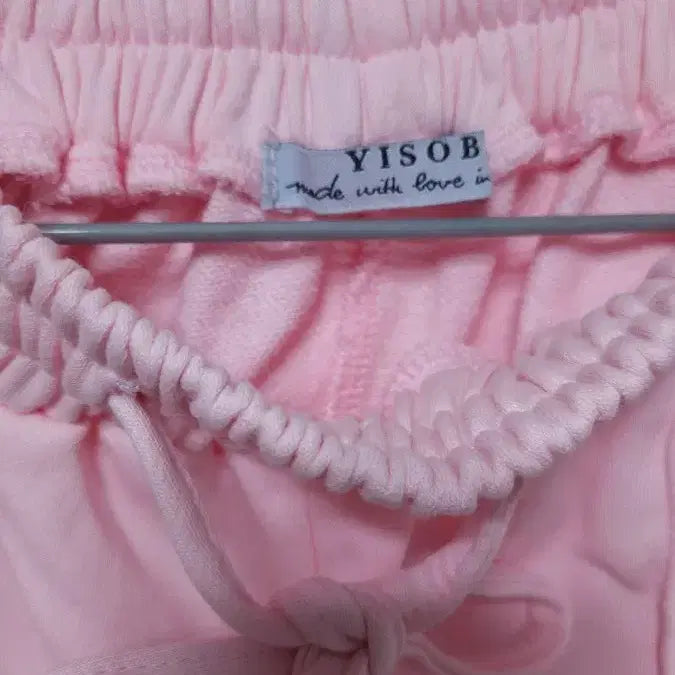 [BUNJANG] Pink Ribbon Trimmed Wide Jogger Tracksuit Set / 삼선리본테이핑 쭈리면 와이드 조거 트레이닝 세트 새상품